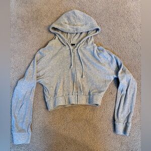 Forever 21 Light Gray Waffle Knit Hoodie